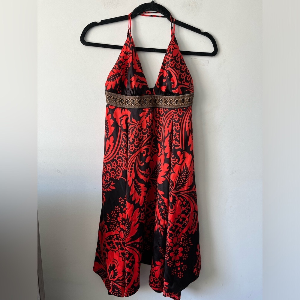 KOPA 100 % Silk Vintage Printed Midi Dress XS